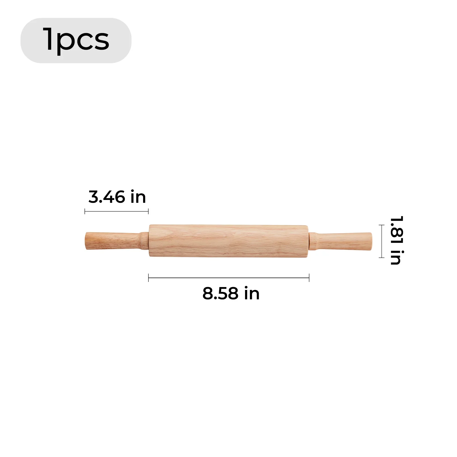 Wooden Rolling Pin (1pcs) - Image 3