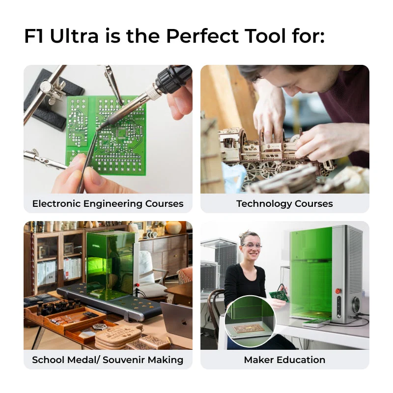 xTool F1 Ultra 20W Fiber & Diode Dual Laser Engraver for Education - Image 3