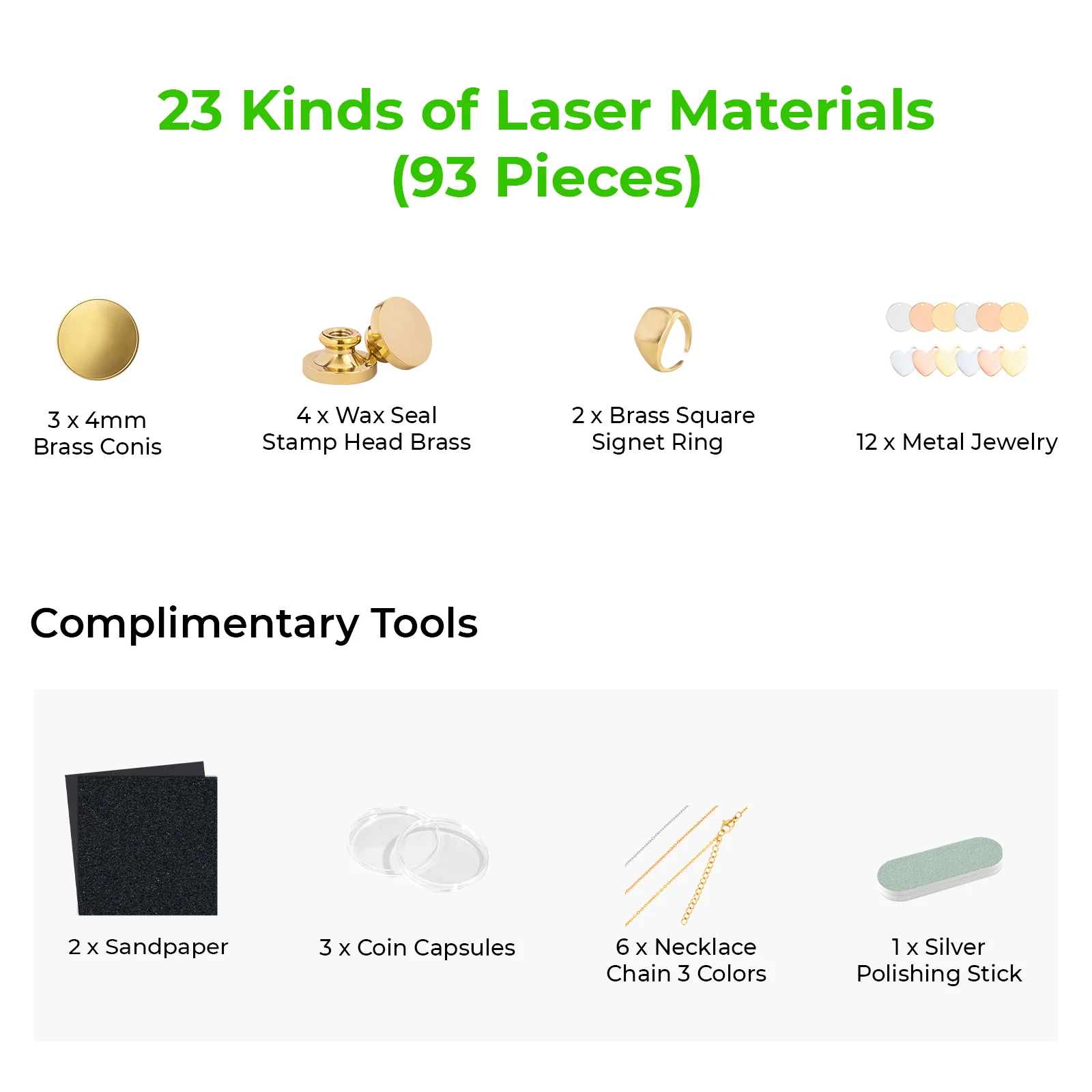 xTool F1/F2 Ultra Laser Material Kit (93pcs) - Image 4