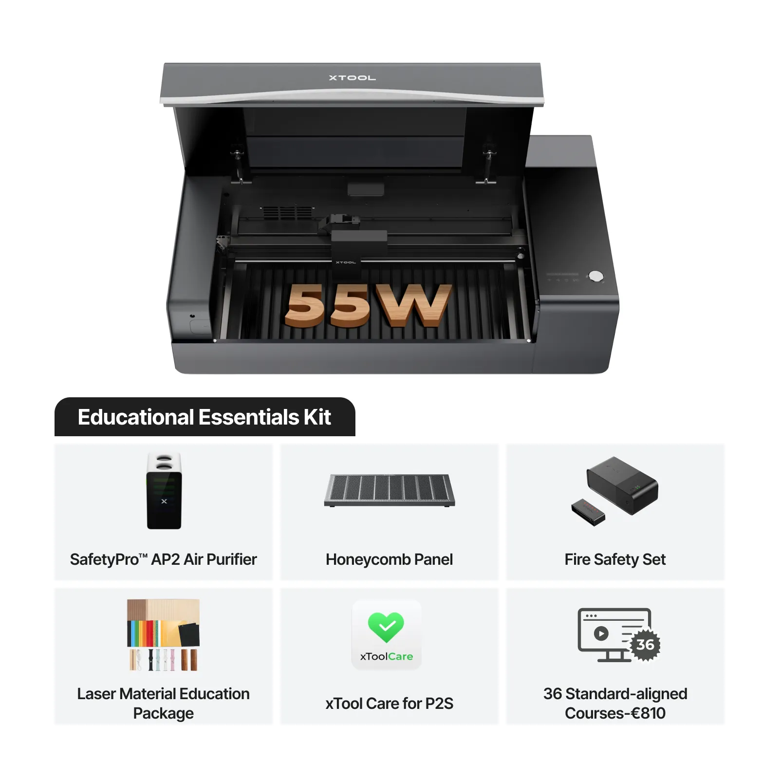 xTool P2S 55W Desktop CO2 Laser Cutter for Education - Image 14