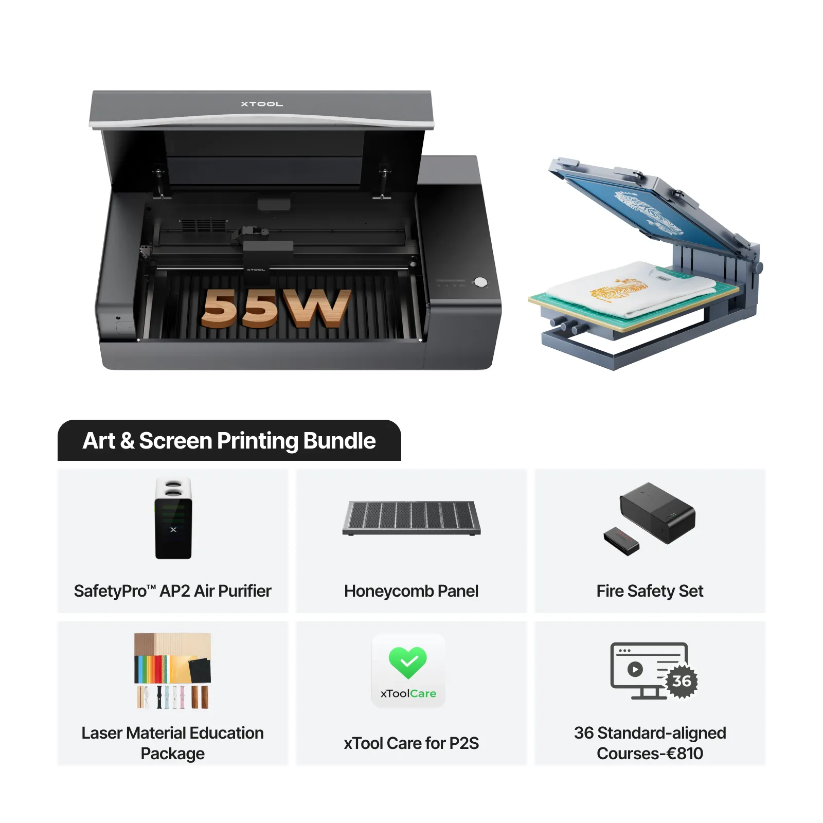 xTool P2S Screen Printing Kit: Solution with Laser for Education - Image 13