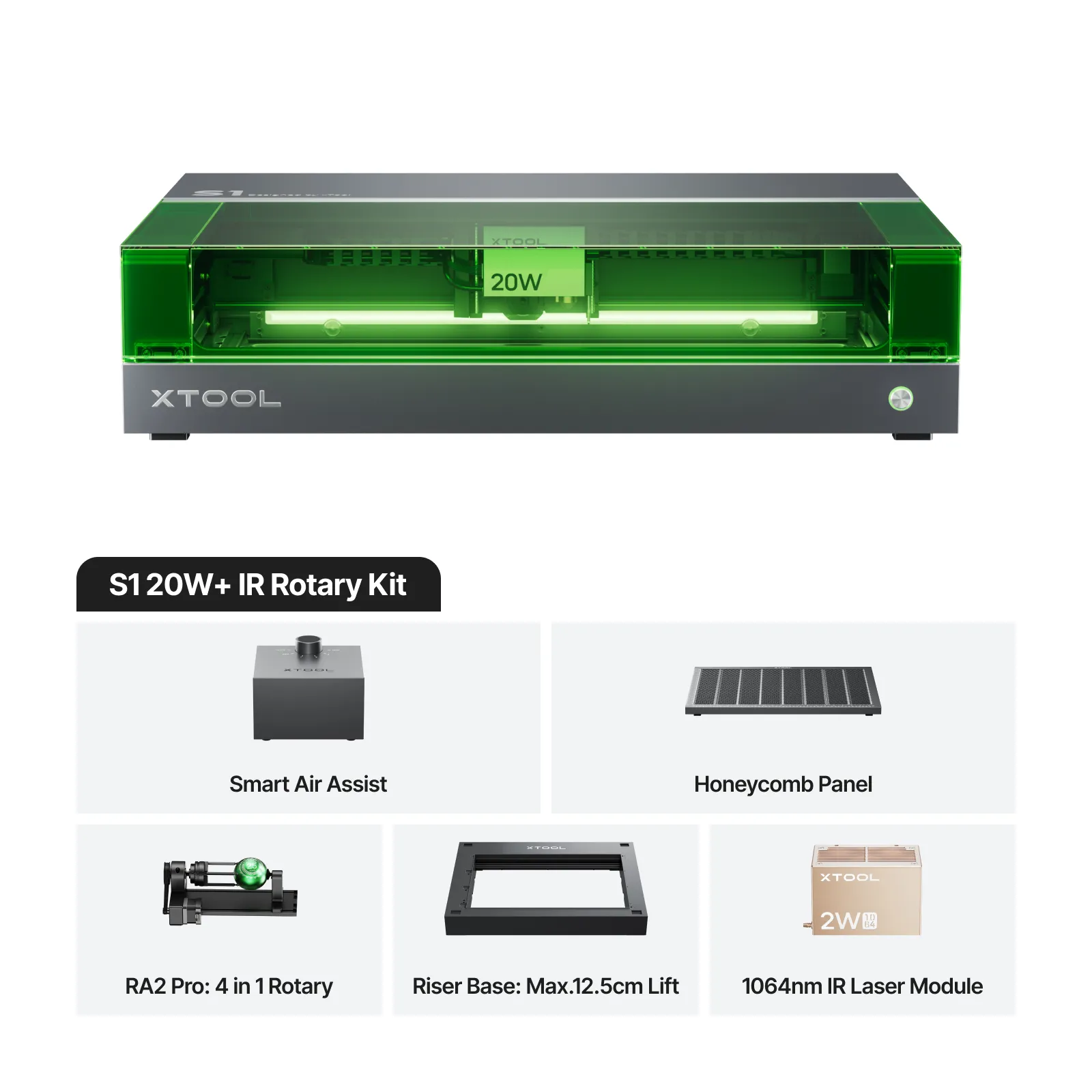 xTool S1 + 1064nm IR Laser Kit: Enclosed Diode Laser Engraver & Cutter - Image 19