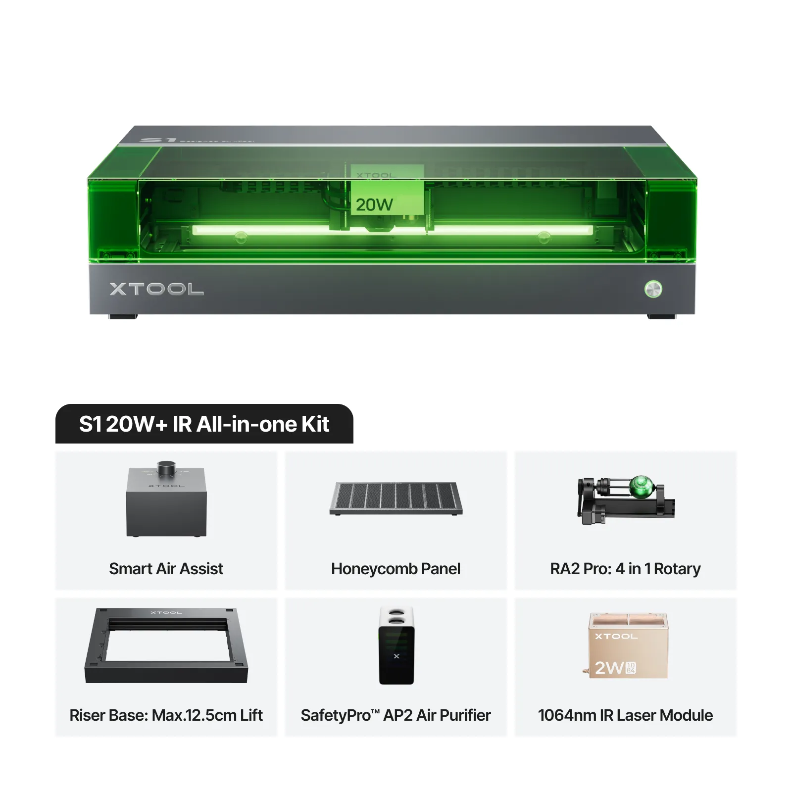 xTool S1 + 1064nm IR Laser Kit: Enclosed Diode Laser Engraver & Cutter - Image 20